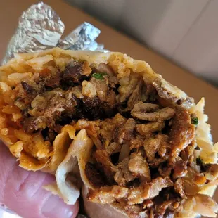 Super burrito carne asada and al pastor