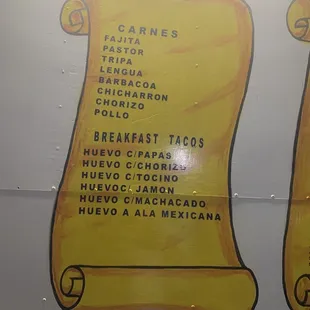 Updated menu