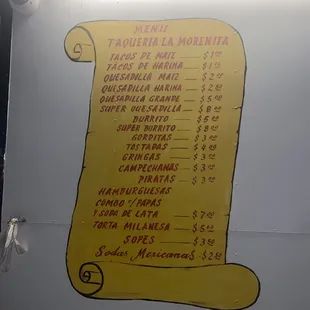 the menu