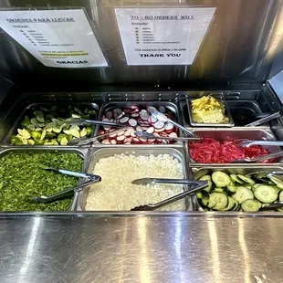 Complimentary Toppings Bar with Pineapples - Nice!