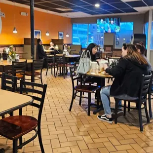 people sitting at tables
