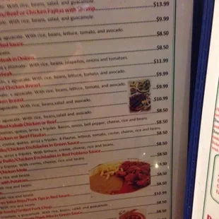 sushi and sashimi, menu