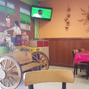 Left when you walk in.