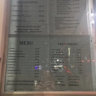 Menu Items