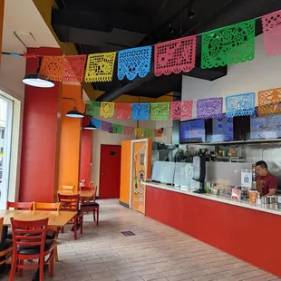 the interior of a mexican restaurant