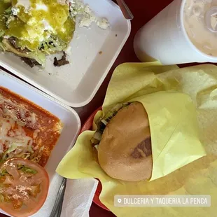 Sope, enchilada, torta