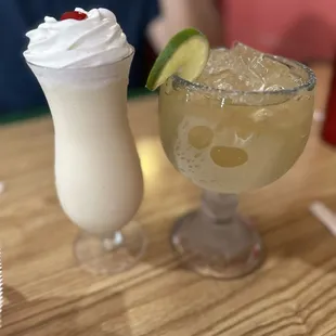 Margarita and pina colada