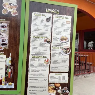 Favorites menu