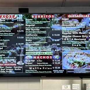 More recent menu pic. 4/6/23