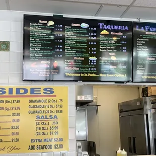 Menu as of 8/16/2021