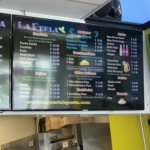 Menu as of 8/12/2021