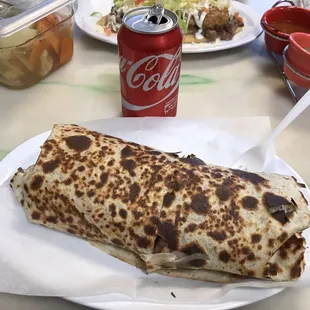 Steak burrito and a coke.....you better be reallllly hungry...!