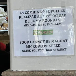 Food cannot be made at microwave speed lol