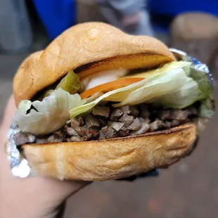 Torta with Asada (sandwich with grilled steak)