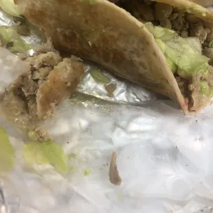 I ordered chicken fajita tacos.. I found a bone in my taco! It look like a cat nail or dog I almost threw up!