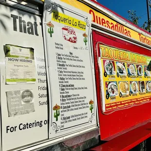 menus on a food truck