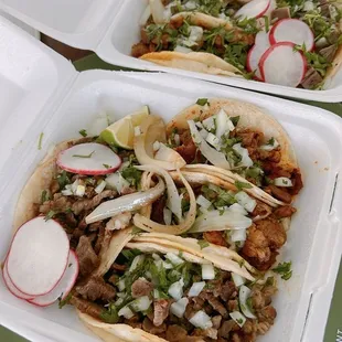 Two sets of tacos