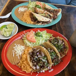 Quesadilla dinner y Taco dinner.