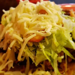 The giant Al pastor tostada.