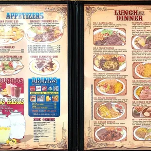 Menu as of 9/2019