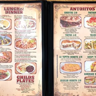Menu as of 9/2019