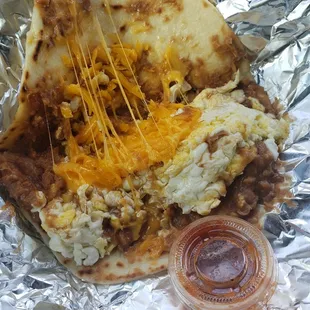 Bean egg chz taquito