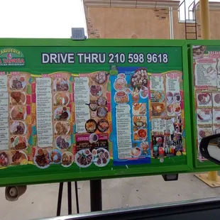 Drive thru center menu panel