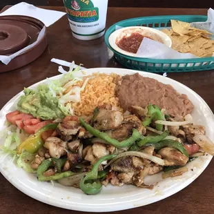 Chicken fajita plate.