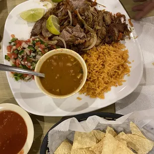 a plate of mexican food