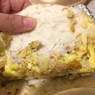 Got a potato and egg taco and egg was burned and my taco smelled so bad.