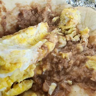Bean and egg taco