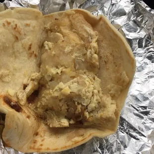 Potato &amp; egg taco