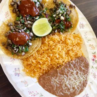 tasty basic taco plate for a nice price.  I hope this place never closes.