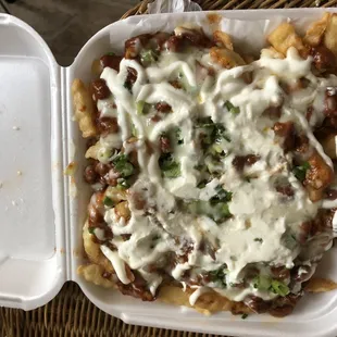 Large Chilly cheese fries.