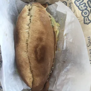 a sandwich in a wrapper