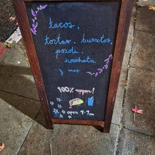 a chalkboard with a message on it
