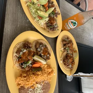 two plates of mexican food