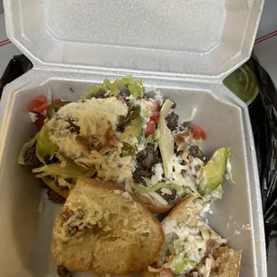 an open takeout container