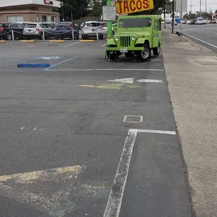The old Kaiser mailman Jeep in the front. It justo have Christmas lights back in the day when i was a kid.