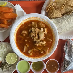 Menudo with a Lengua Burrito
