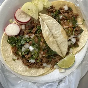 Two asada tacos w/everything
