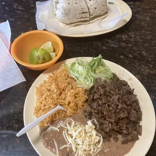 Carne asada and steak burrito