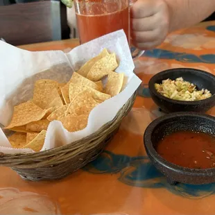 Chips and 2 salsas