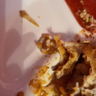 Found this acrylic nail in my food