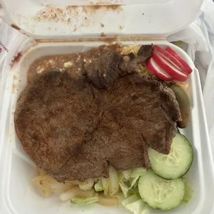 Overcharged me for a dry and no flavor meat