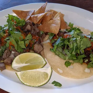 Lengua and chorizo