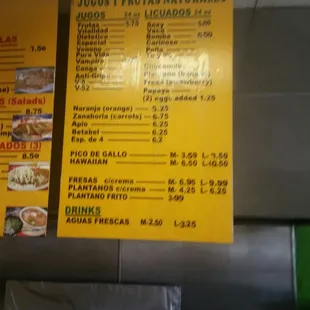 menu