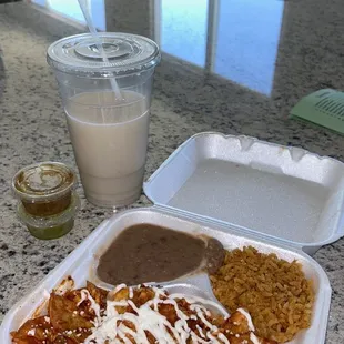Red Chilaquiles &amp; Horchata