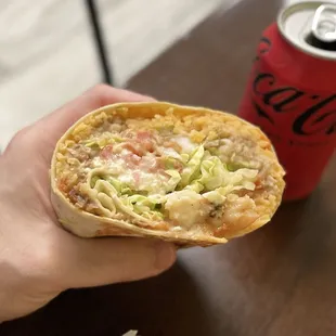 Shrimp Burrito was stuffed