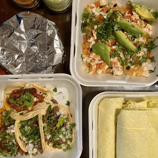 Tostada Ceviche Camaron